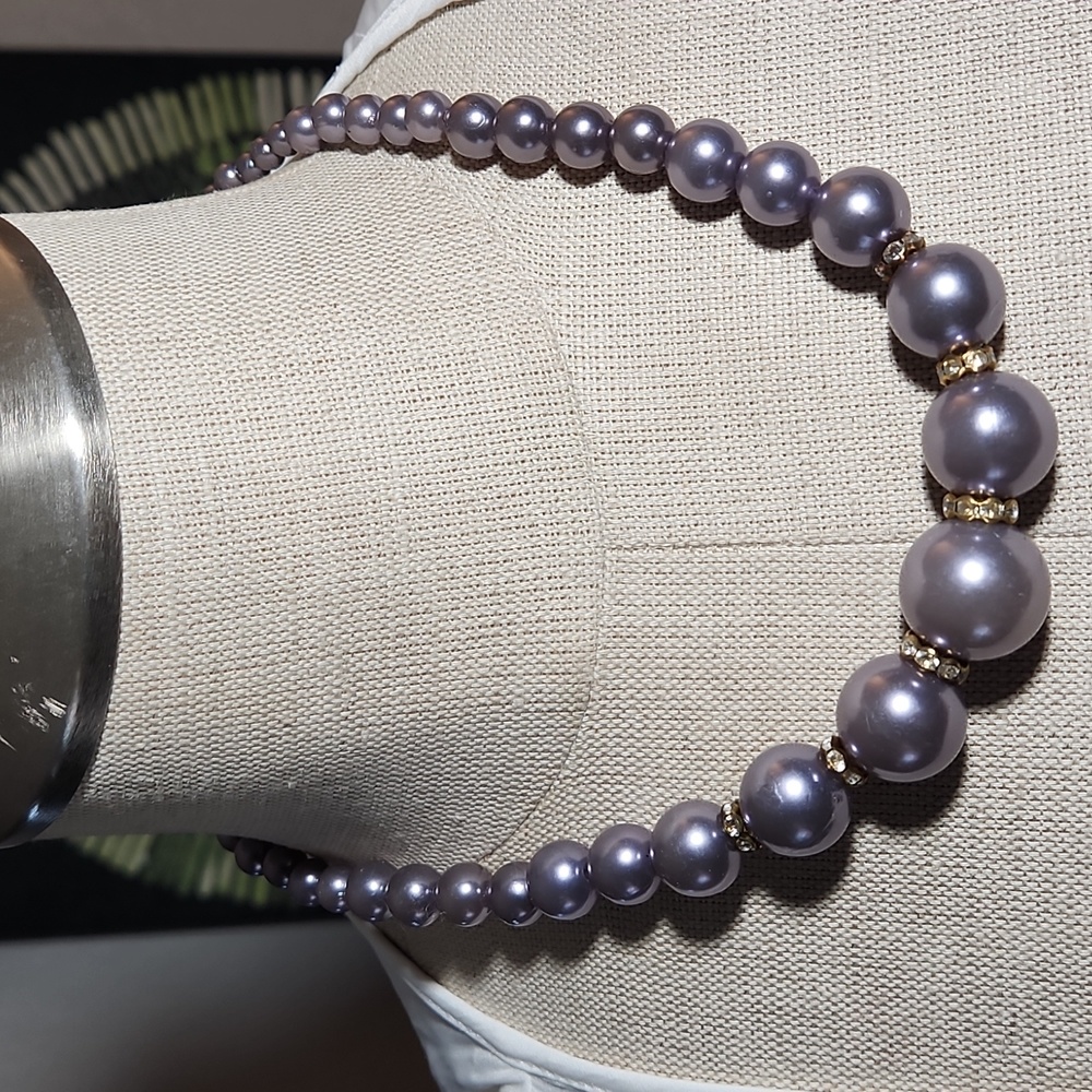Faux Pearl with blinged Out Beads 16" Costume Jewelry